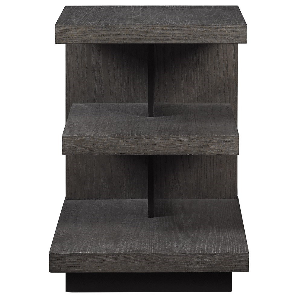 ClassicFlame Wright Contemporary Side Table with 3-Tier Shelves 